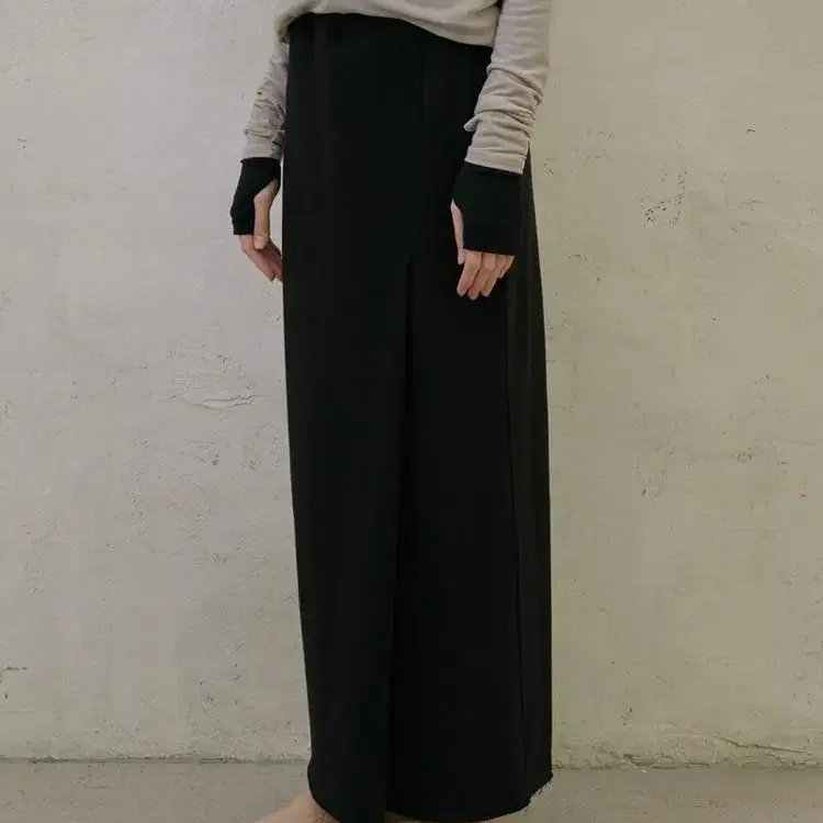 코큐(kokyuu) terry warp skirt 롱스커트