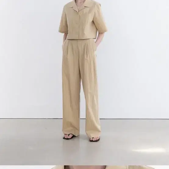 레이스 rrace cotton wide pintuck pants