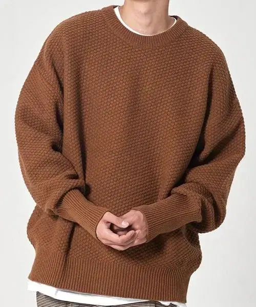 Take E.JI Lambswool Link Overknit Camel