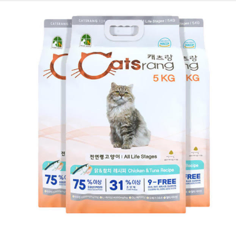 무료배송-캐츠랑 15kg(5kg 3개) NEW 전연령 고양이 사료 츄르