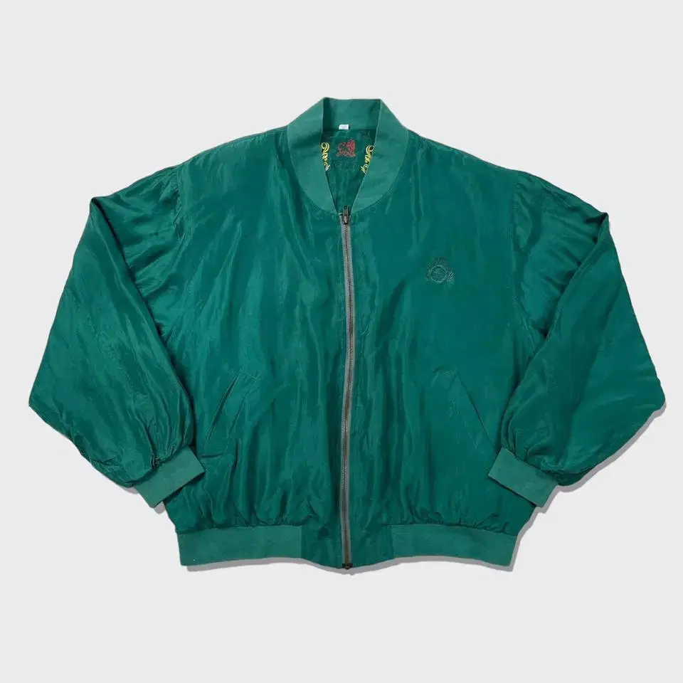 vintage retro green slik blouson