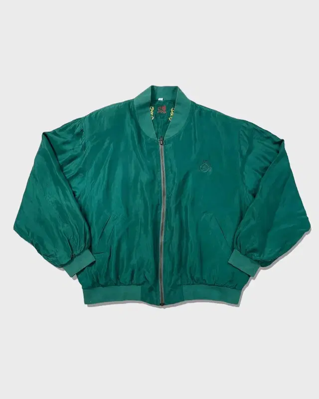 vintage retro green slik blouson