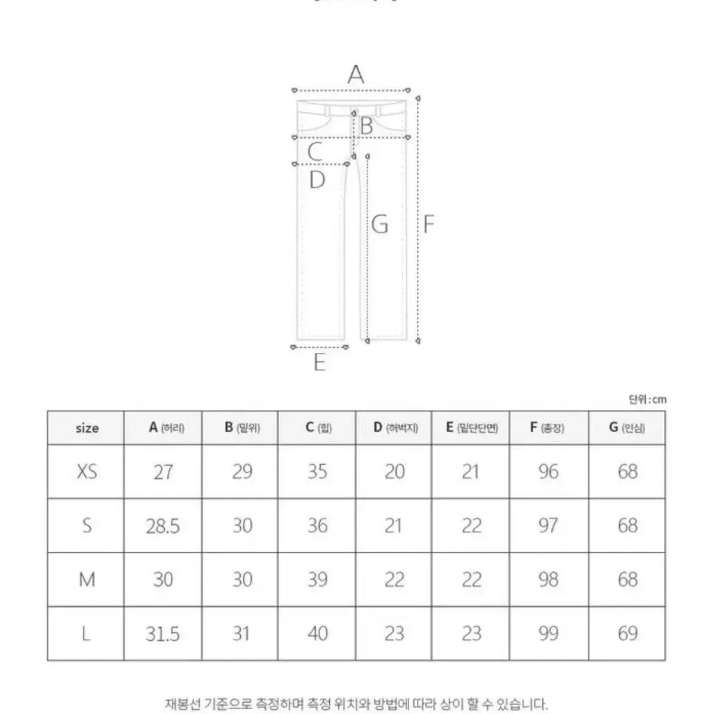 @1회착용@ 모디핏 키작녀 투버튼 하이웨스트 부츠컷 흑청s