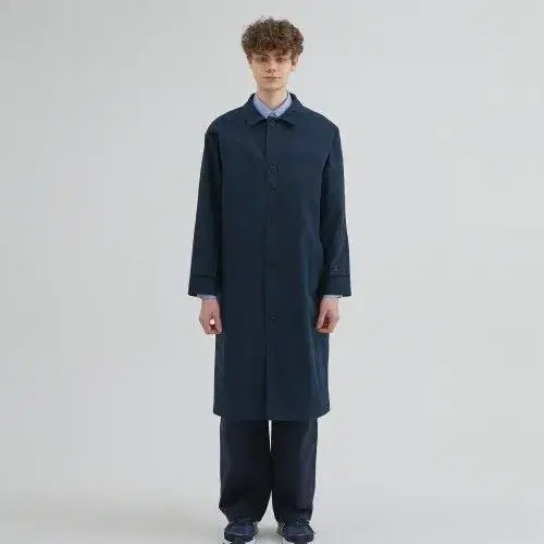 네이비 맥코트 러스티치 / BACK POCKET MAC COAT