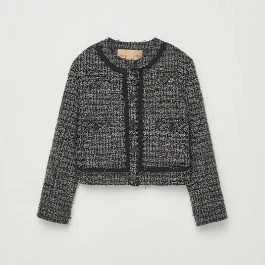 마뗑킴 tweed short jacket in black