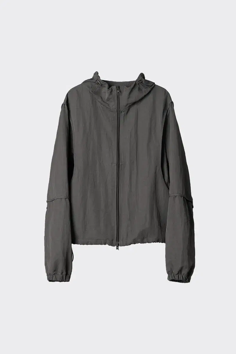 4 Hatching Room Cropped Windbreaker Jacket Charcoal