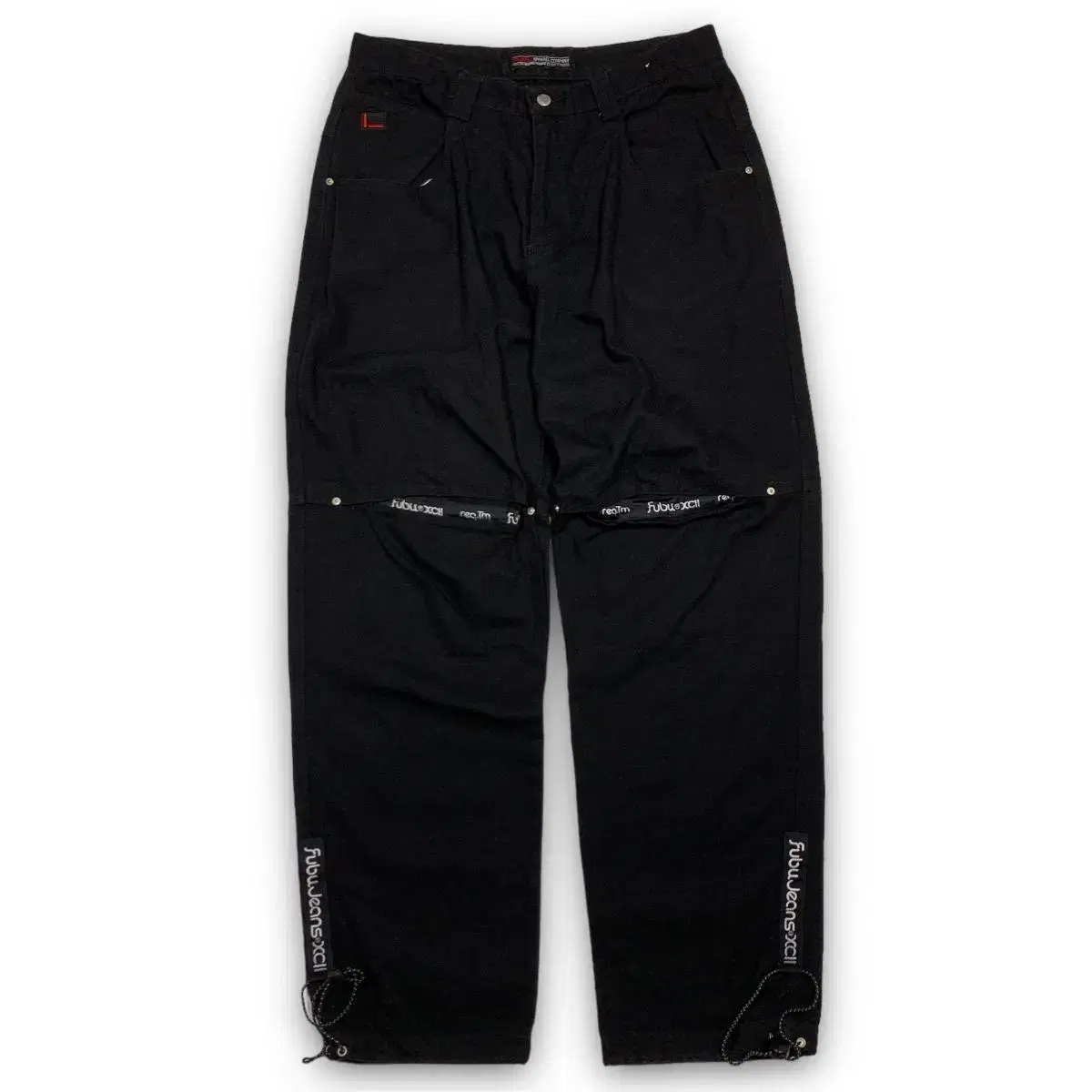 Fubu Old School Hip-Hop Side-Zip Dark Tong Pants with Side Drawstring