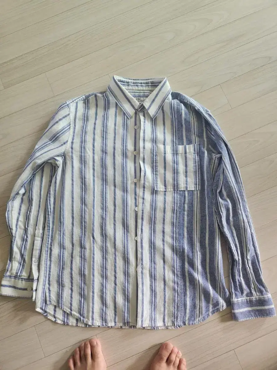 System Homme Genuine Striped Unbalance Shirt Size 100