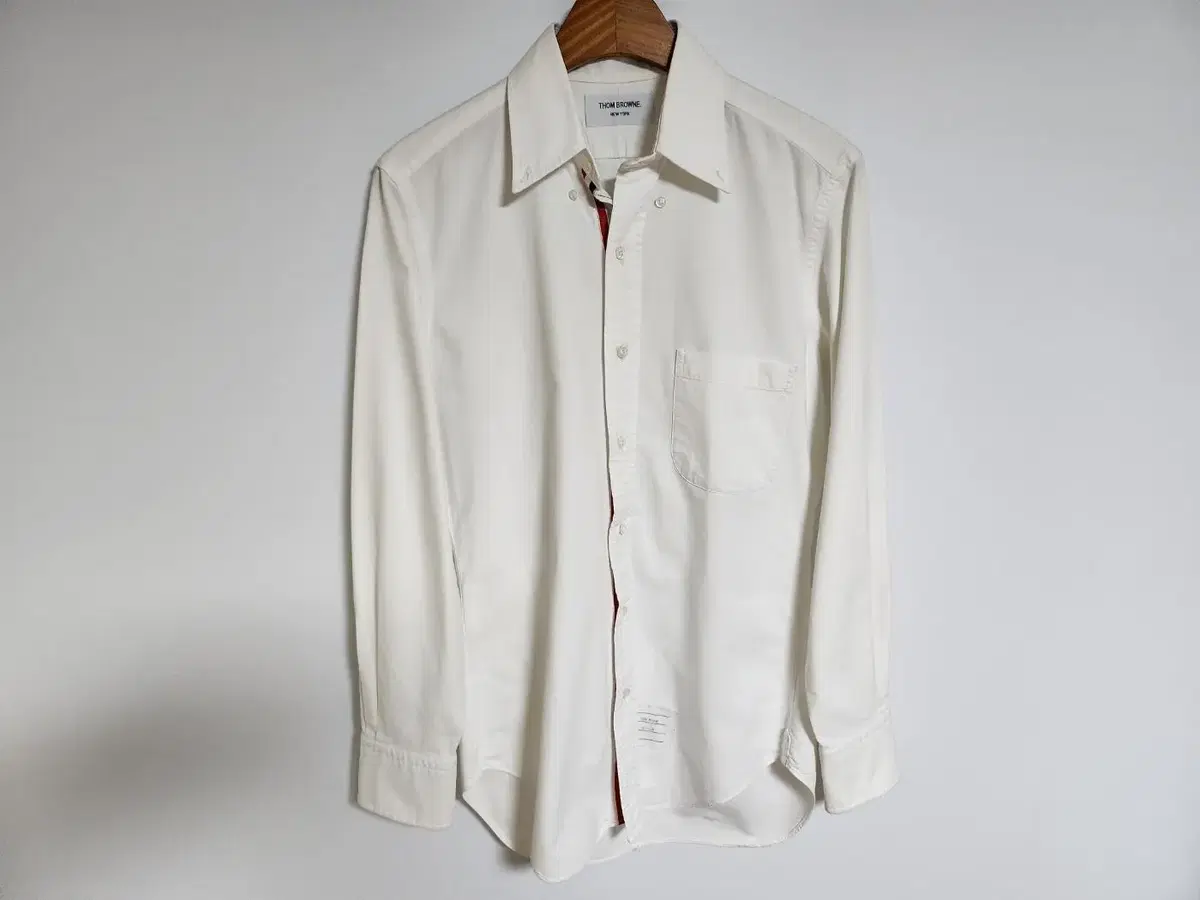 [1] Thom Browne White Three Stripe Oxford Shirt 230912