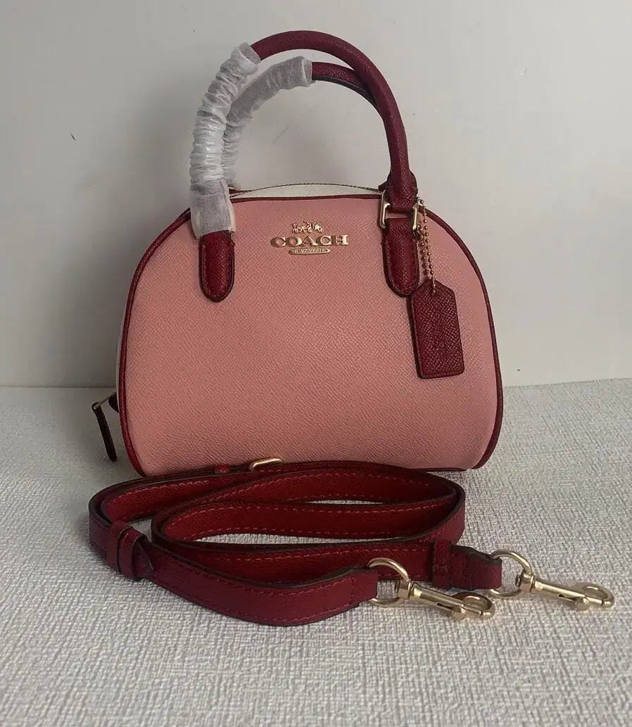 코치 COACH CC784 시드니 사첼 컬러블록 캔디 핑크 초크 버건디