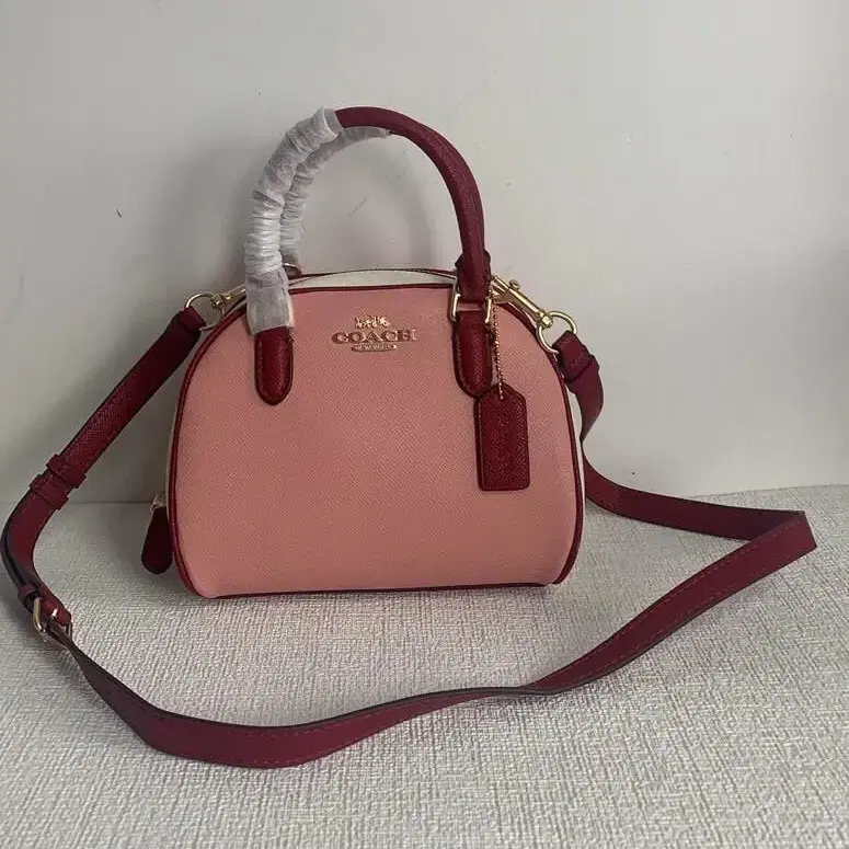 코치 COACH CC784 시드니 사첼 컬러블록 캔디 핑크 초크 버건디