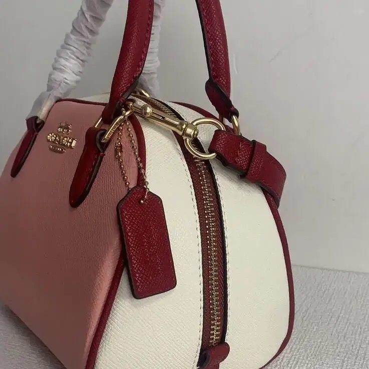 코치 COACH CC784 시드니 사첼 컬러블록 캔디 핑크 초크 버건디