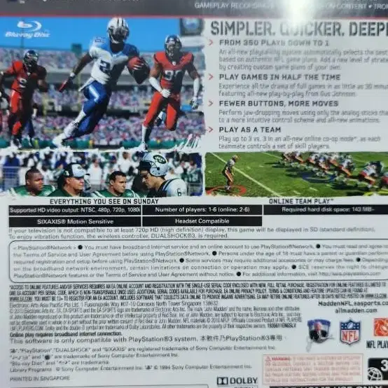 ps3 게임타이틀 madden 11