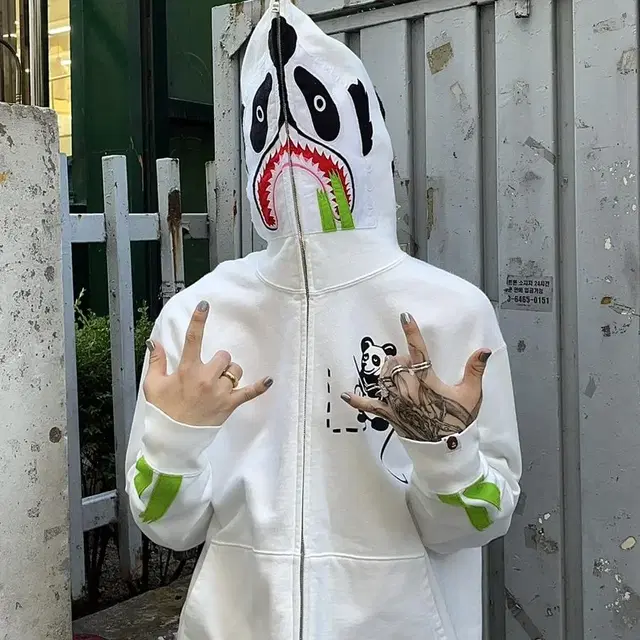 BAPE panda shark full hoodie zip