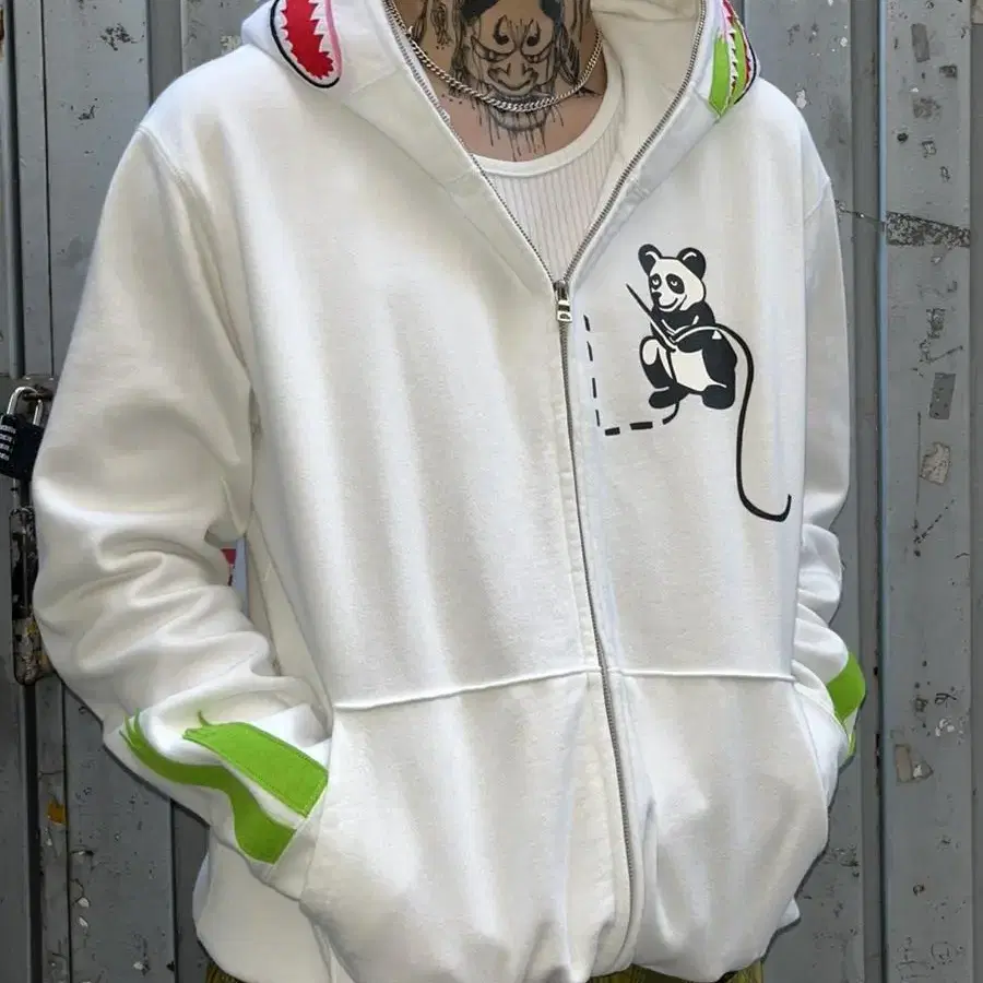 BAPE panda shark full hoodie zip