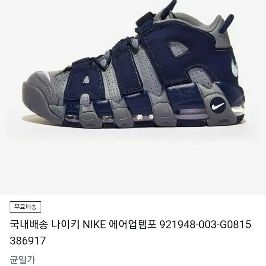 Nike 나이키 에어 모어 어템포 96 그레이블루 260mm