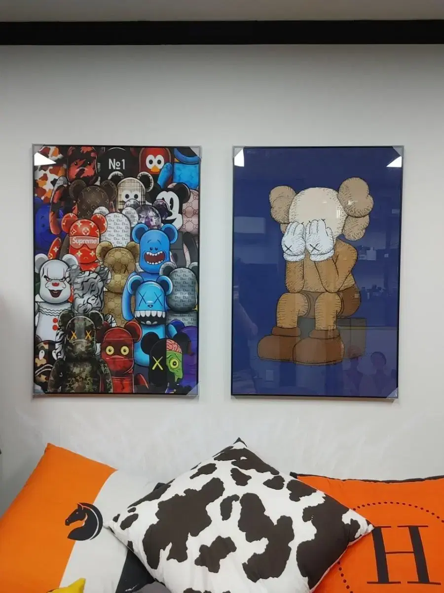 베이브릭 카우스 kaws 피규어 대형 그림 액자 팝아트 인테리어소품