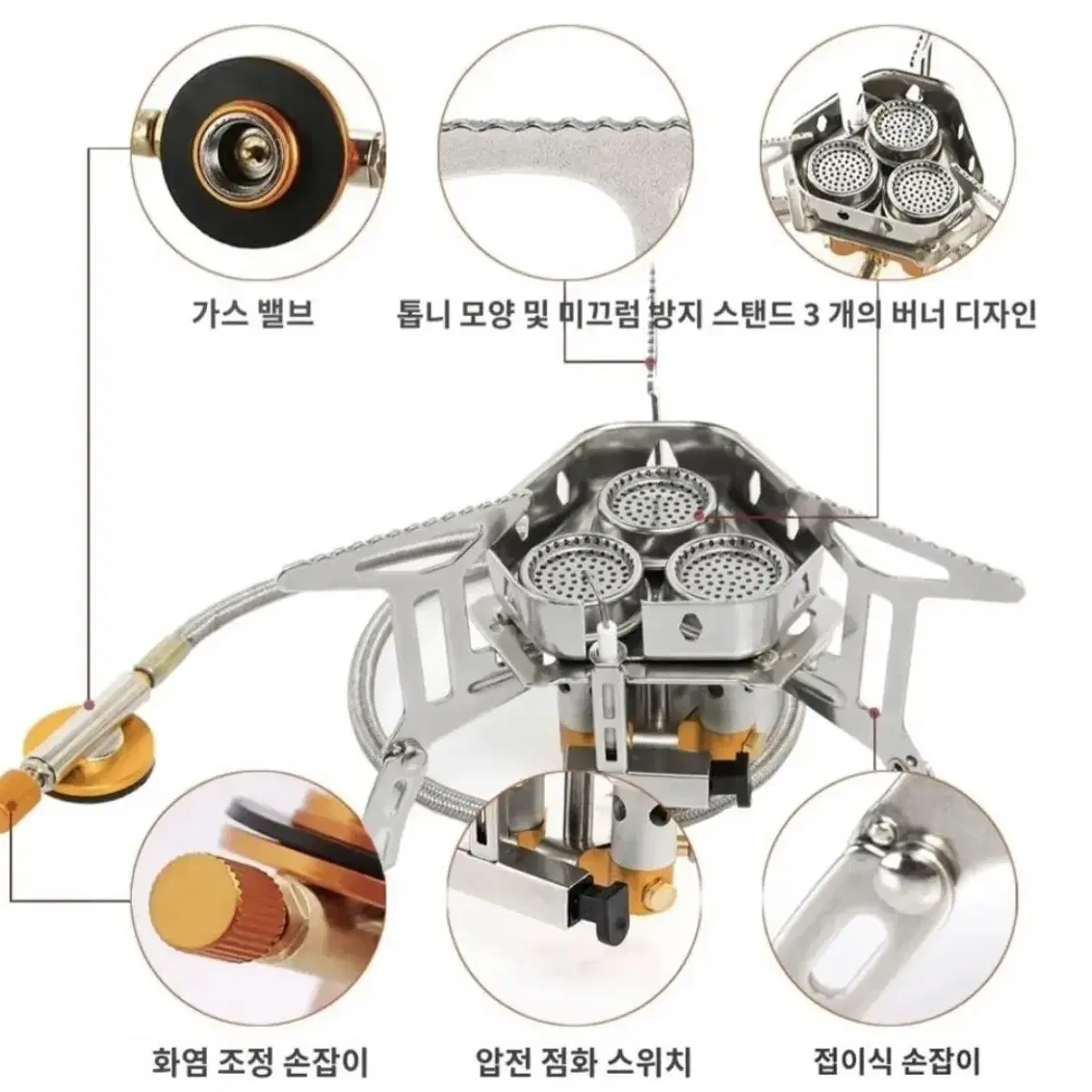 새상품/6800W 캠핑 스토브 강염 버너/부탄 어댑터/바람막이 세