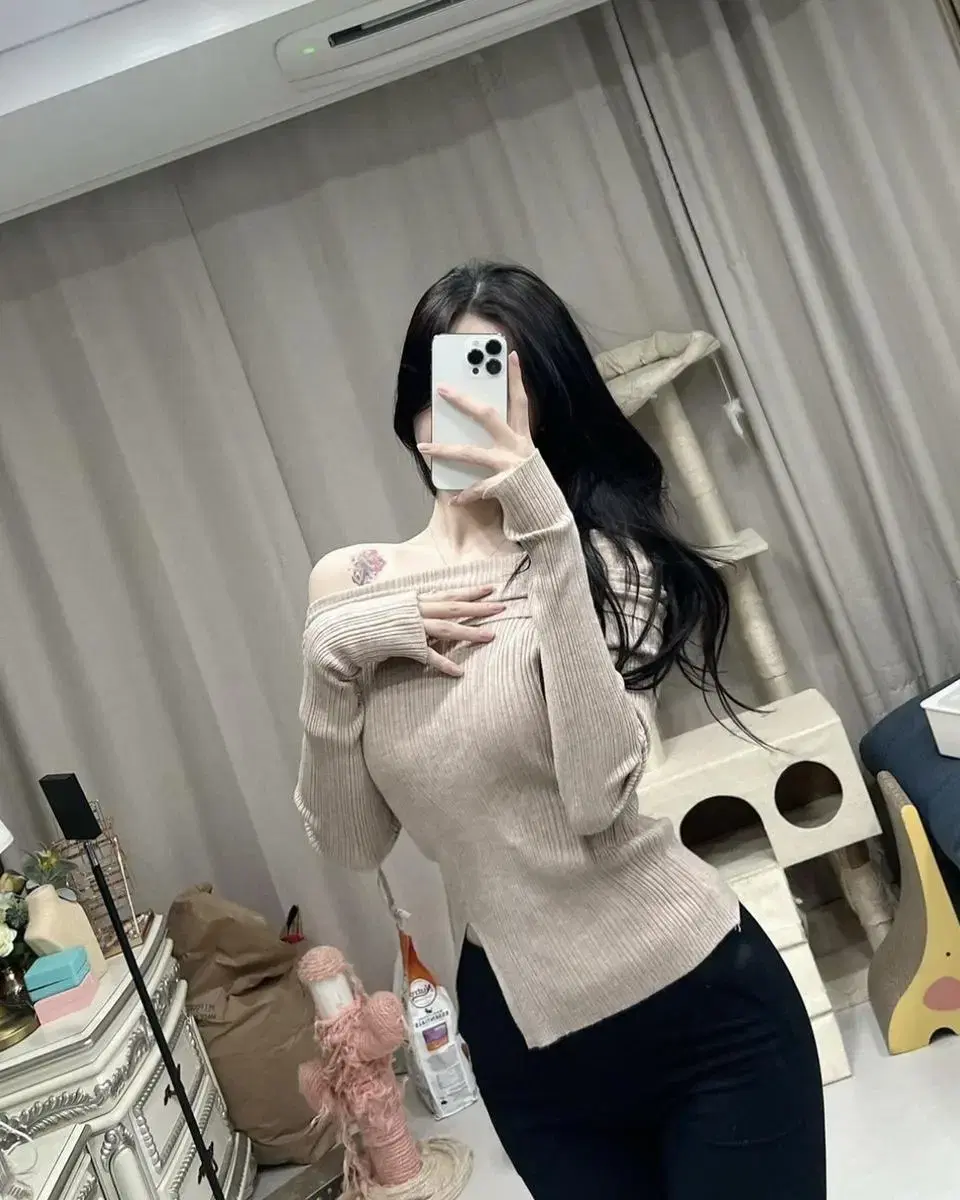 [Free shipping] High-end clothing (new products) String-off-shoulder-tied knit-tee-sexy-seam-off-shoulder-tee Way