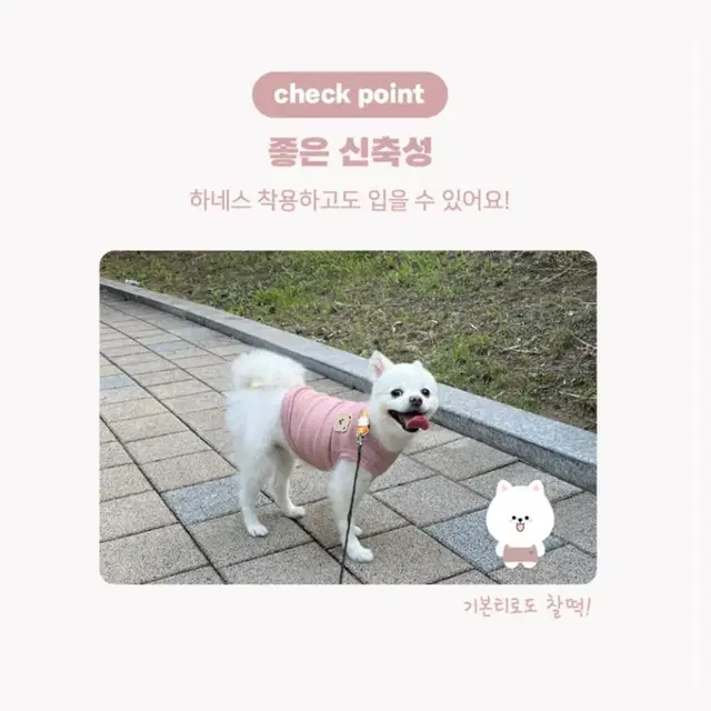 강이지옷 반려견옷 곰돌이 나시