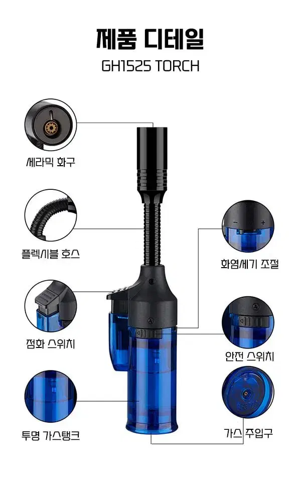 휴대용 강력 집중염 터보 가스 토치 라이터