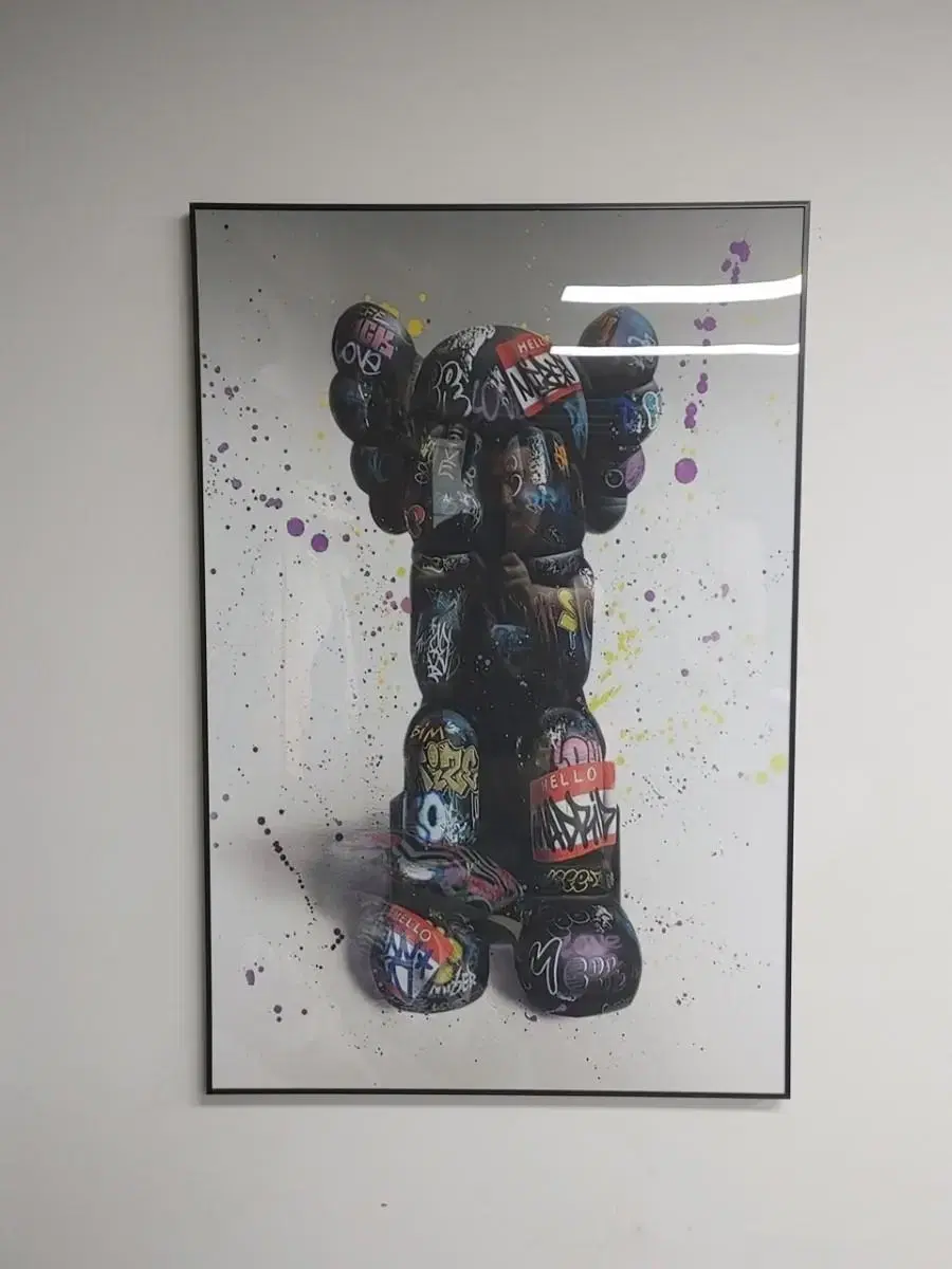 카우스 kaws 베어브릭 피규어 대형 그림 액자 팝아트 인테리어소품