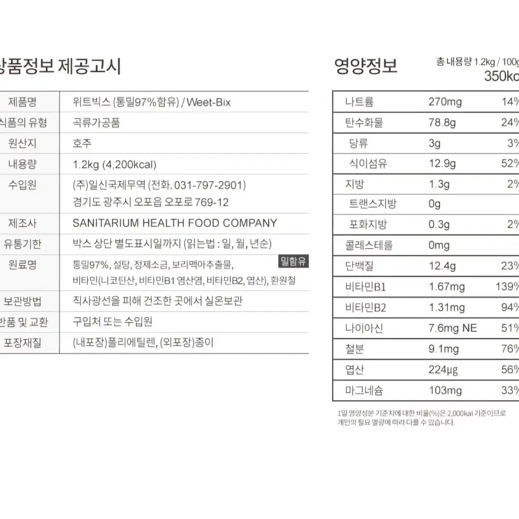 새제품/위트빅스/1.2kg/통밀/시리얼/씨리얼/요거트/토핑/아침/다이어트