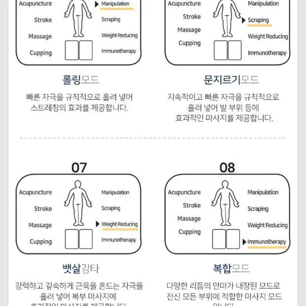 [무료배송] 가정용 저주파 자극 전기 마사지기 8가지 마사지모드 안마기