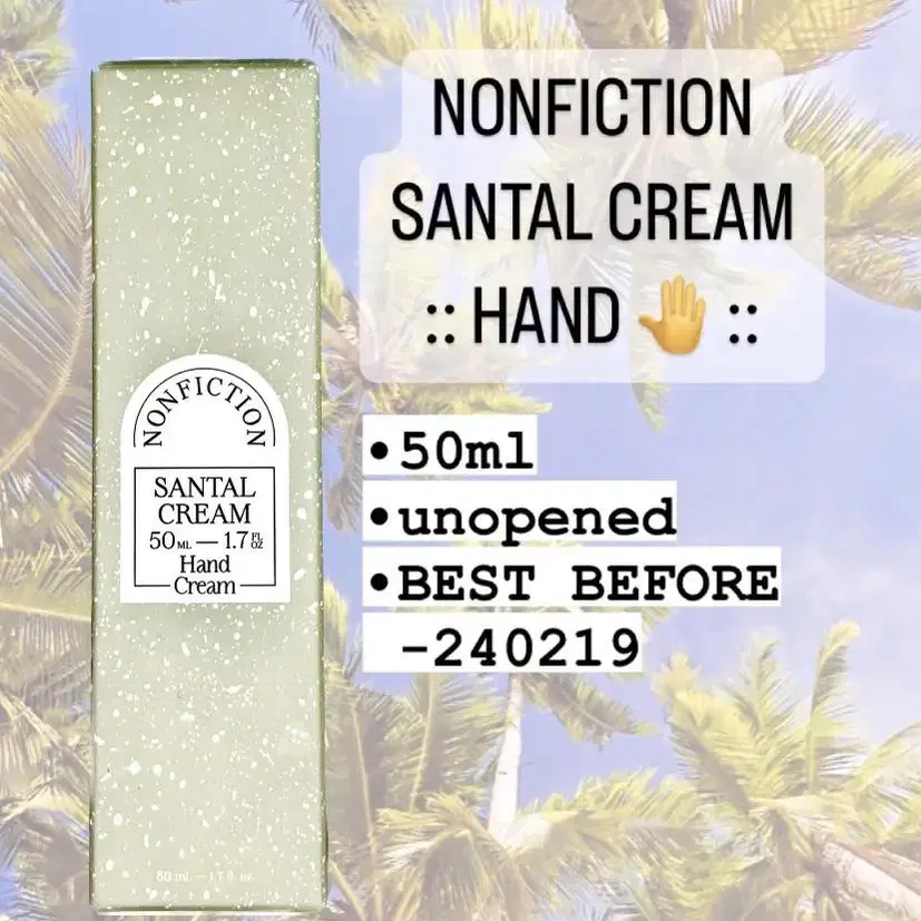 논픽션 상탈 핸드크림 NONFICTION SANTAL HAND CREAM