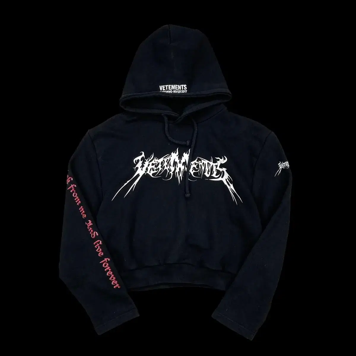 [M] VETEMENTS 베트멍 다크니스 초판 크롭 후드티