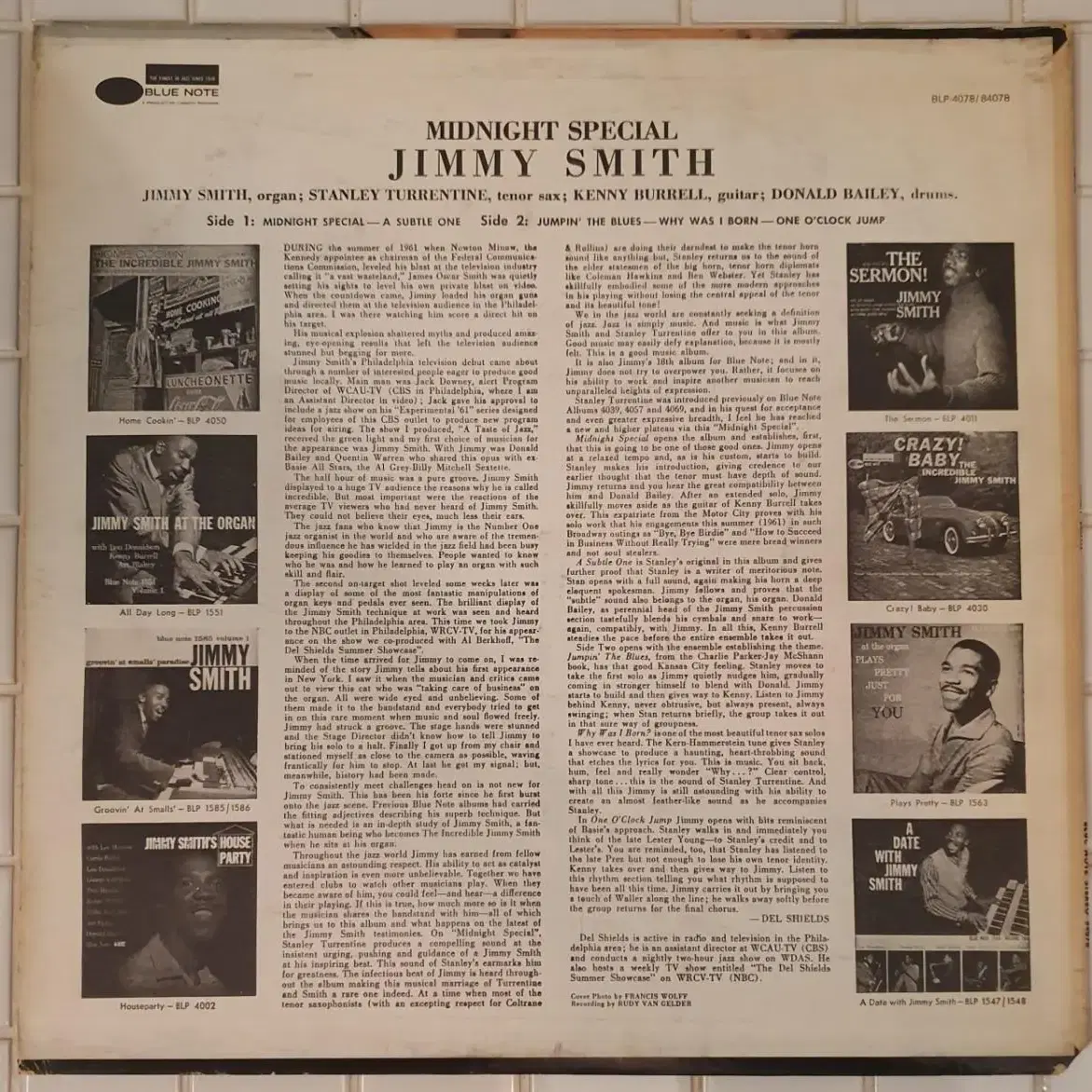 Jimmy Smith - Midnight Special US반 RVG