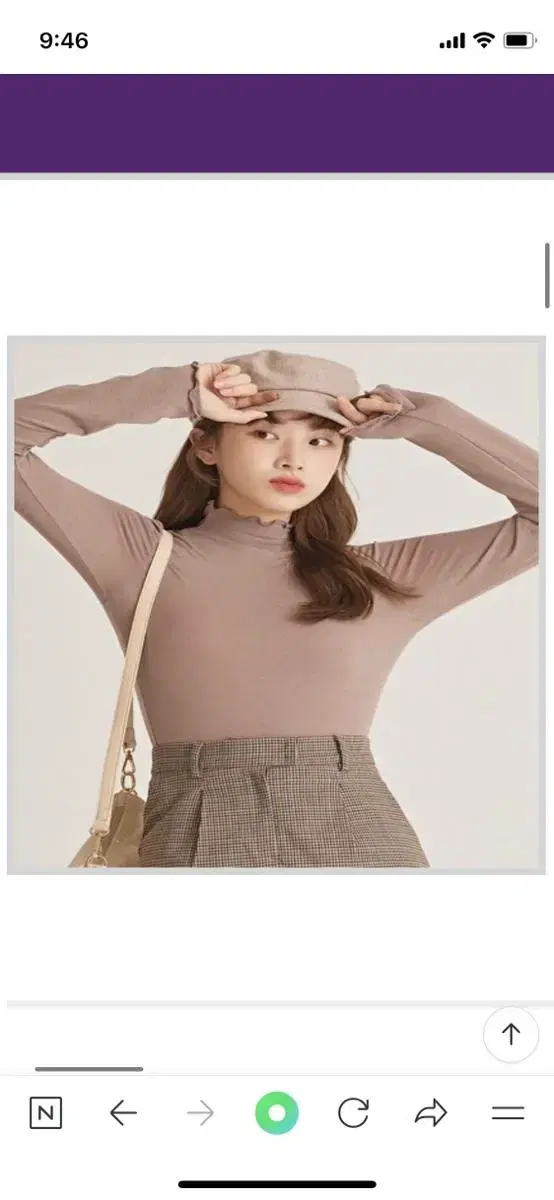 [2회착용 S] MIXXO 미쏘 쫀쫀 반폴라 티셔츠 (핑크, 노랑)