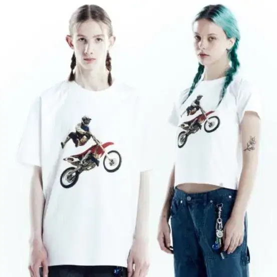 더바이닐하우스 MOTORCYCLE JUMP TEE WHITE