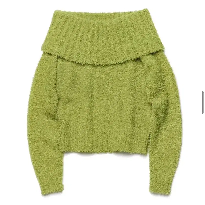 커렌트 off shoulder knit top green