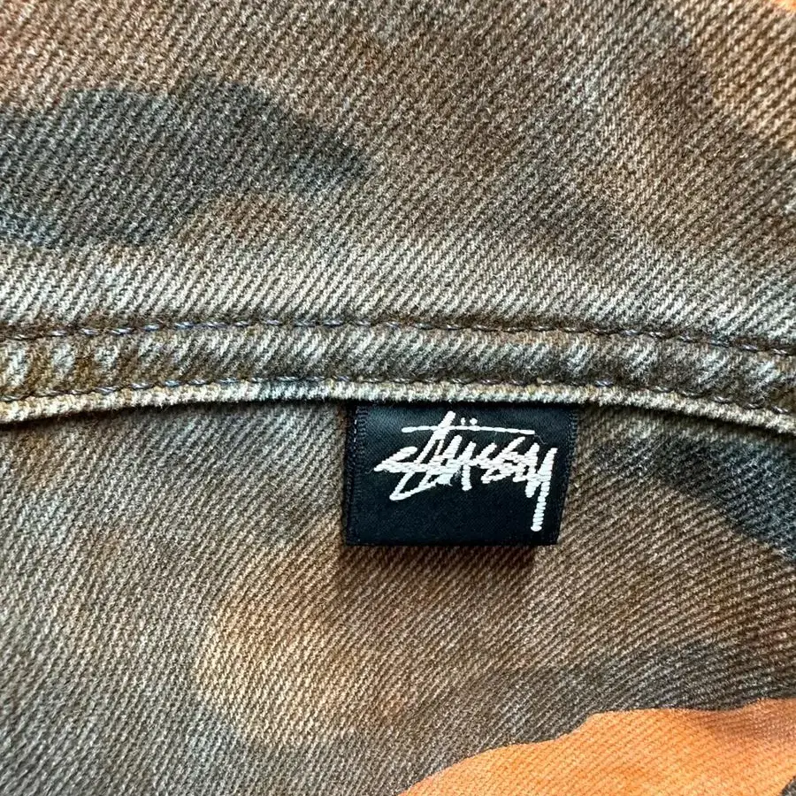 스투시 다이 후드 워크 재킷 오렌지 카모 STUSSY