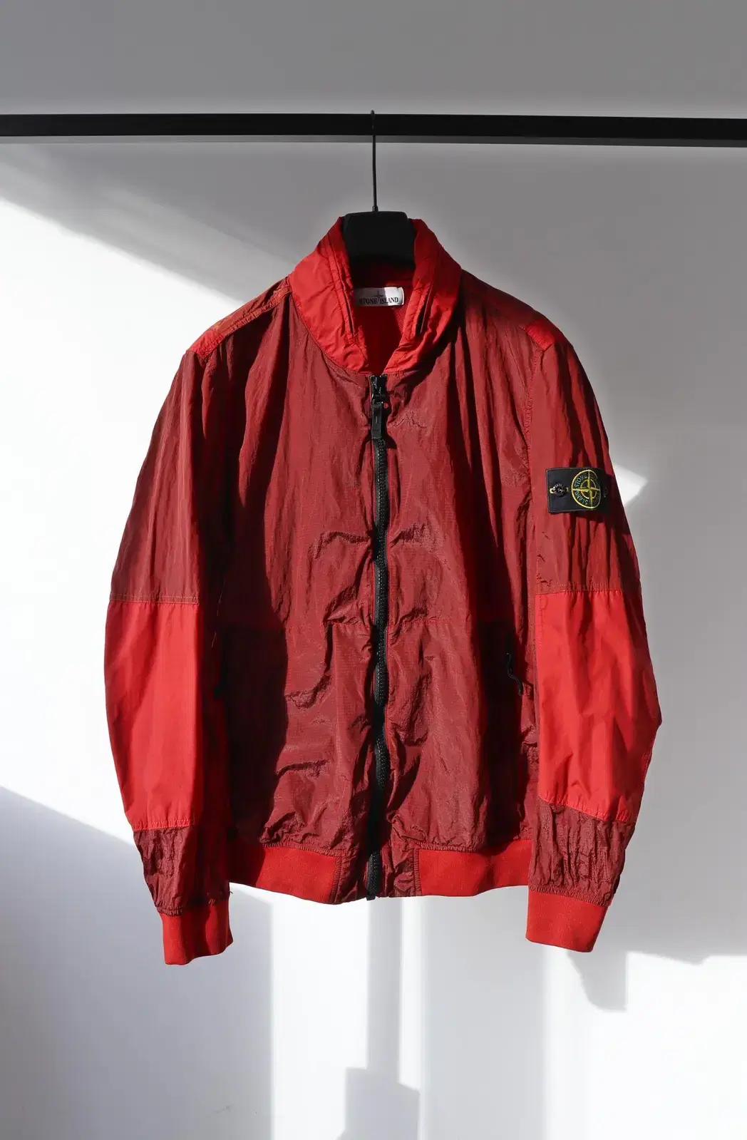 Stone Island Genuine 19SS Metal Ripstop Windbreaker Red for sale.