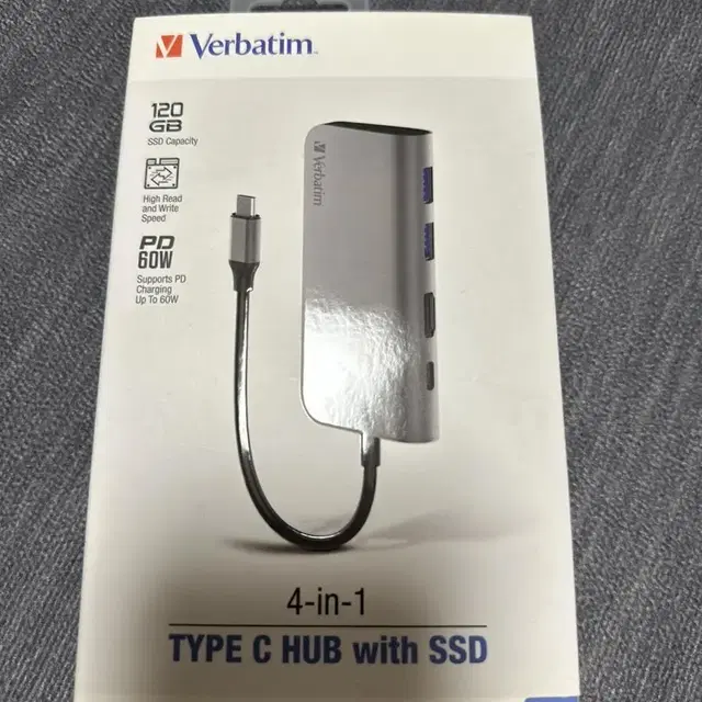 버바팀 4in1 C타입 충전 허브 HDMI with 120GB SSD