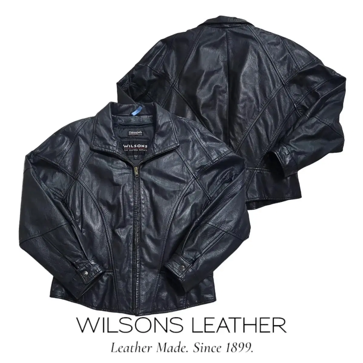 (L) 80s Walsons Leather Jacket Vintage Leather Jacket Rider Jacket Cowhide Jacket