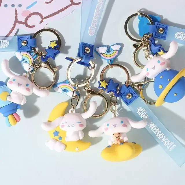 [Genuine] High-quality Cinnamoroll Keyring & Figure/Sanrio/Kuromi/Doll/Pochacco