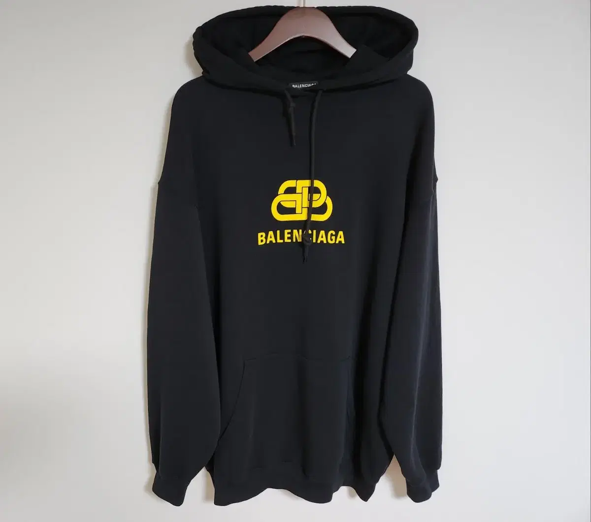 [S] Balenciaga Black BB Logo Overfit Hoodie 578138