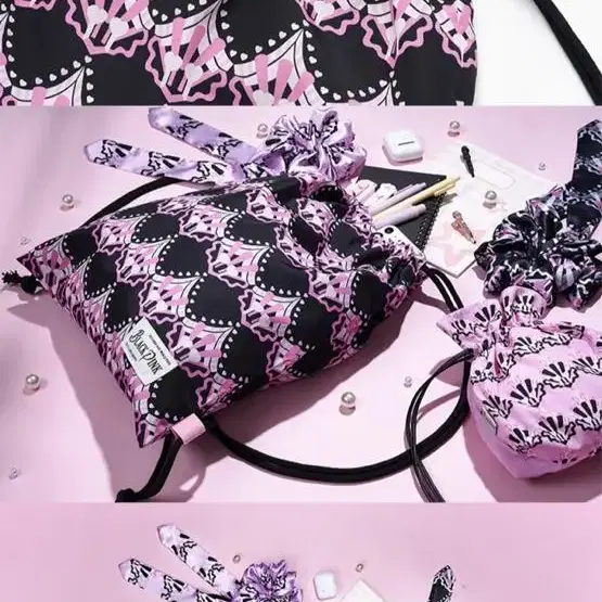 블랙핑크 draw string backpack