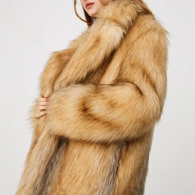 문선 Moonsun women Granny Fur Coat