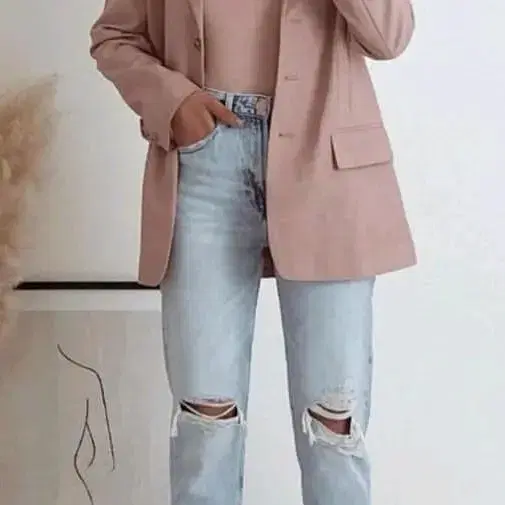 zara 자라 매니시 블레이저 핑크 s