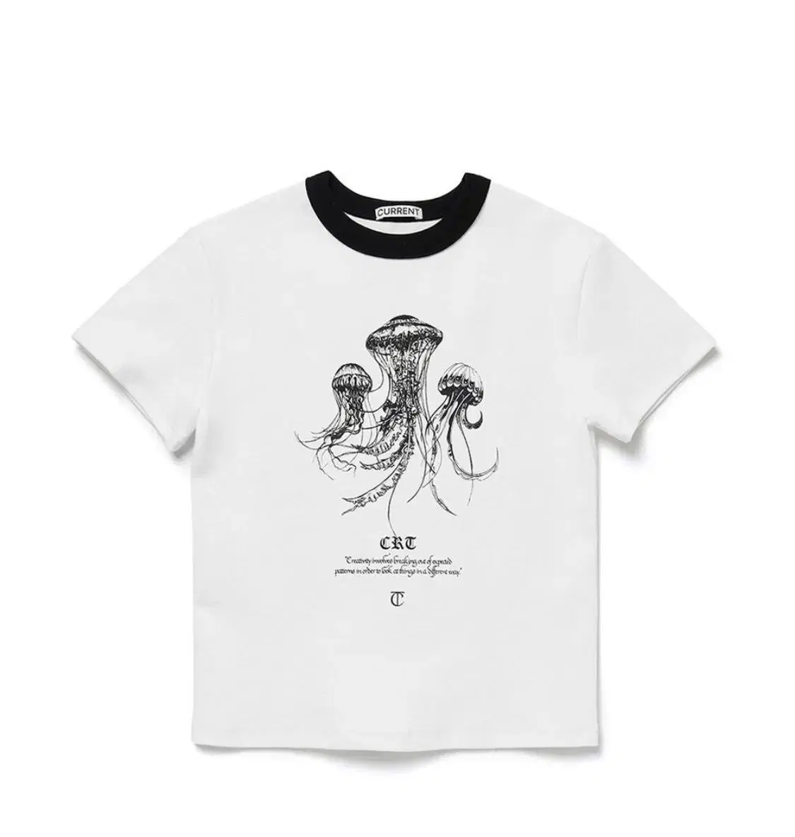 커렌트 젤리피쉬 크롭티 jellyfish printed crop tee