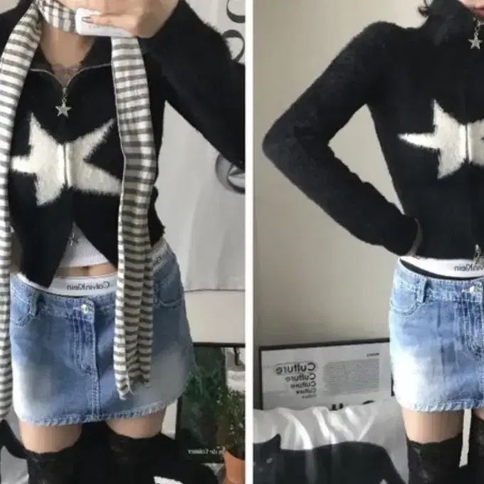 에이블리 프롬로즈 Double star Angora zip