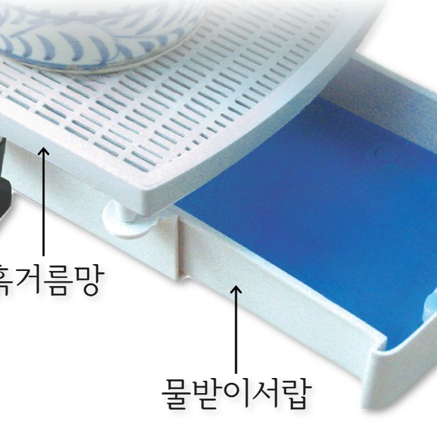 베란다 발코니 바퀴있는 흙거름망 3단 화분 물받이 서랍