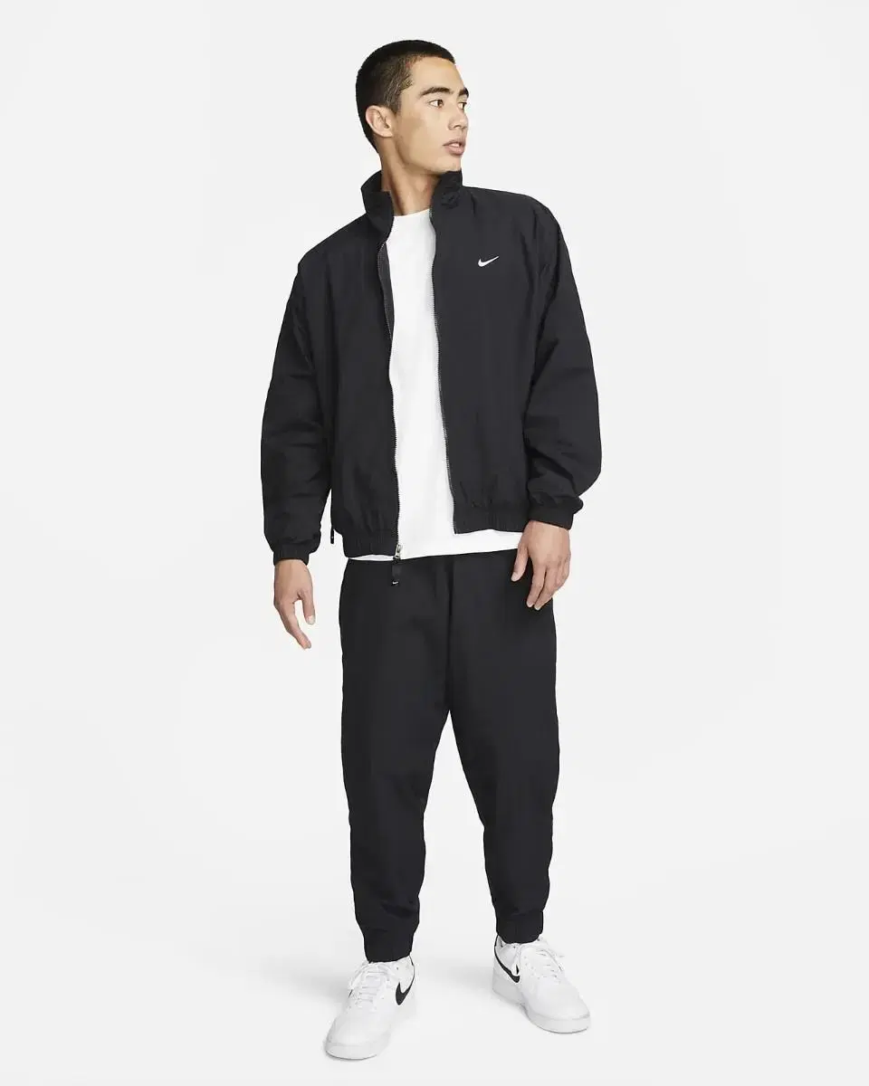 [S] Nike NRG Solo Swoosh Woven Track Pants Black White - Asia