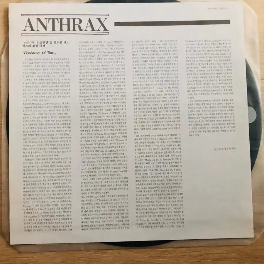 LP/ 앤스랙스 (Anthrax Persistence Of Time)