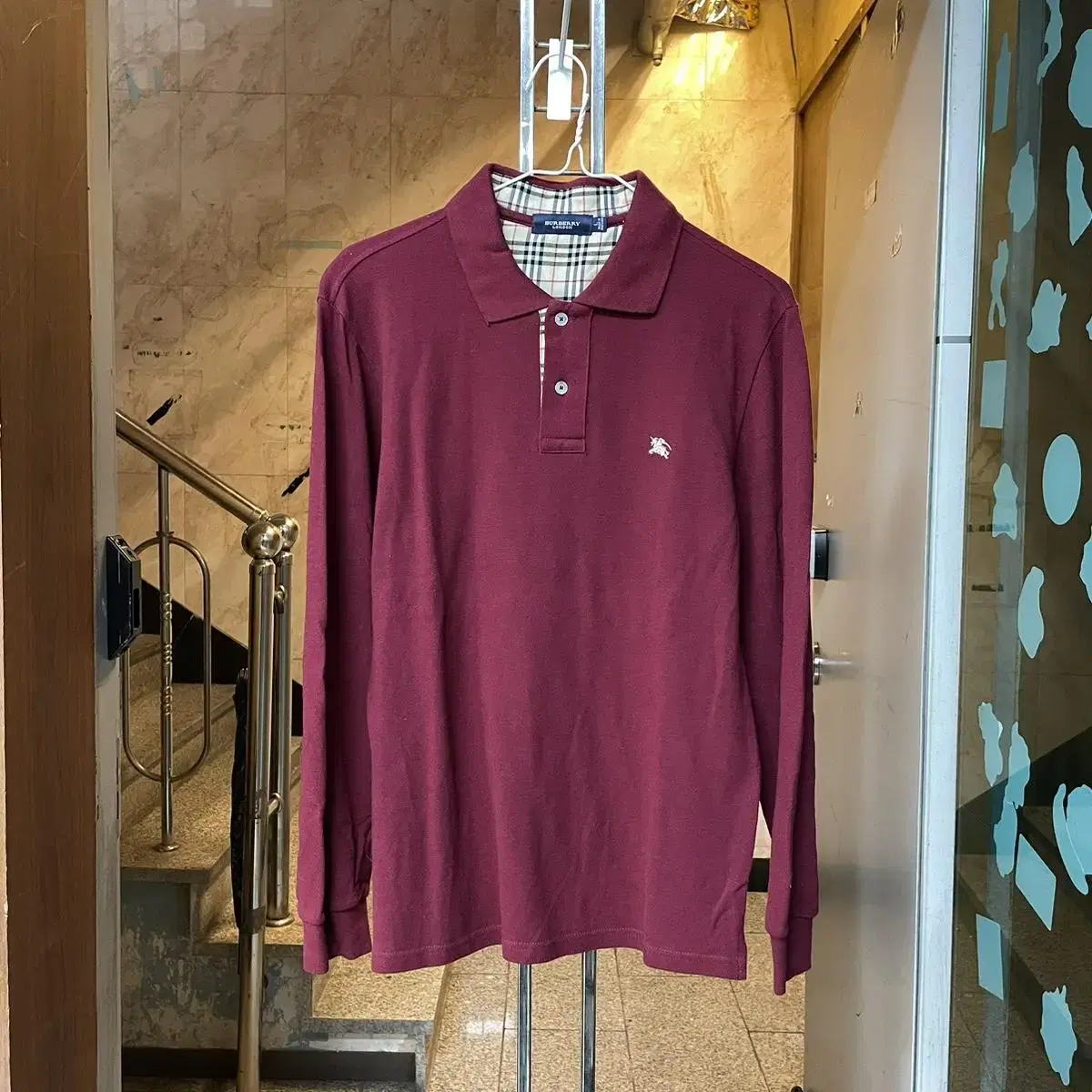 Burberry Cara Neck Long Sleeve Tee L