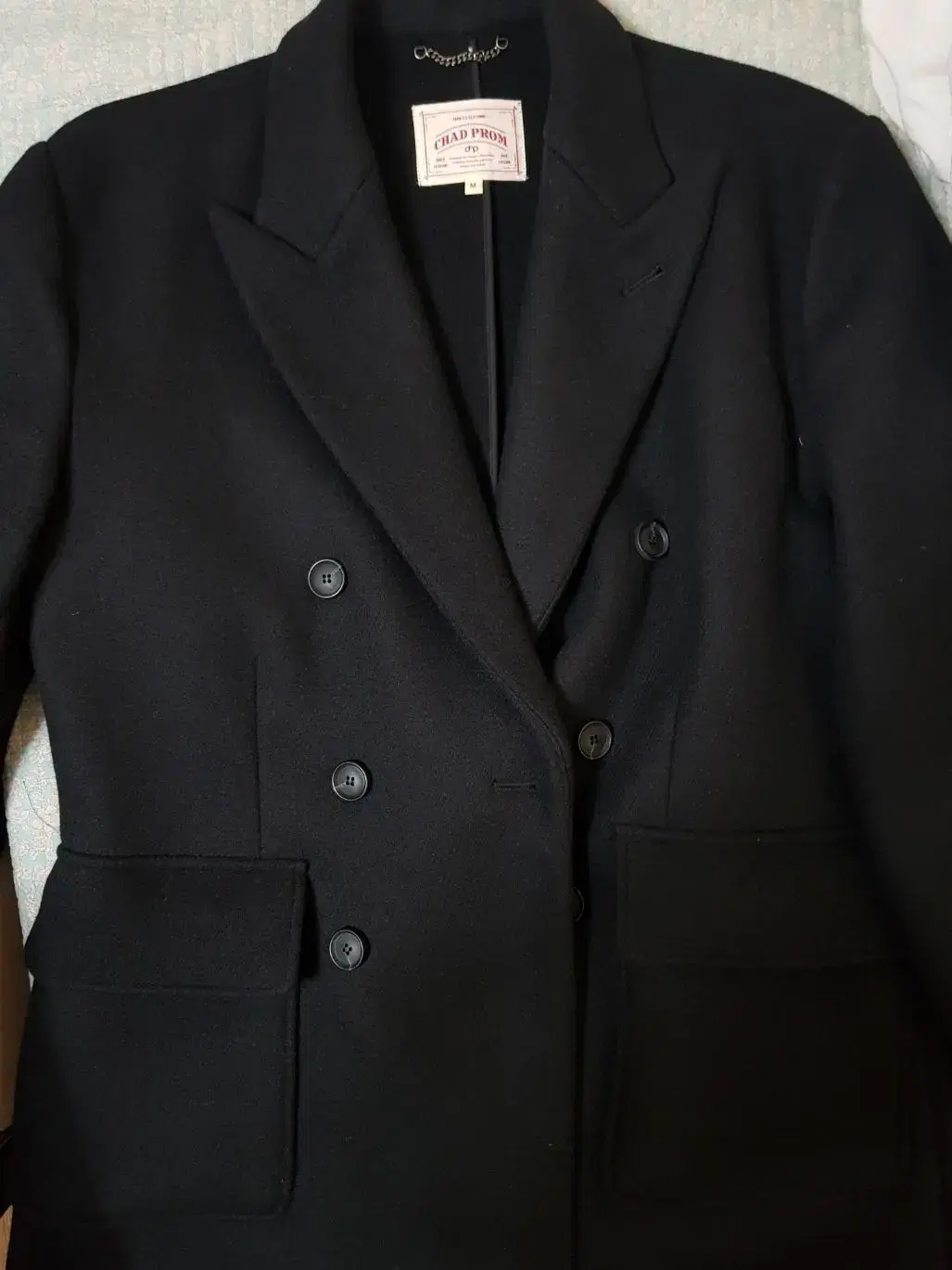 Chad Prom Double-breasted Coat Black M